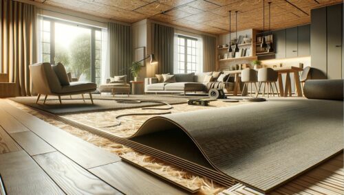 Installation d'une sous-couche isolante en dessous d'un parquet